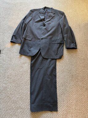 John Varvatos Dark Gray Cotton Suit; Size 56